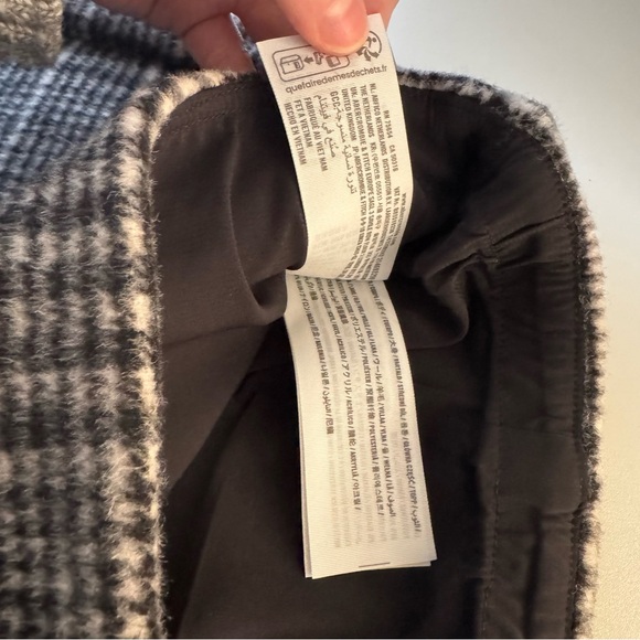 Abercrombie & Fitch Mini Skort Y2K Wool Plaid Black White M Zip Academia Preppy - Picture 6 of 12
